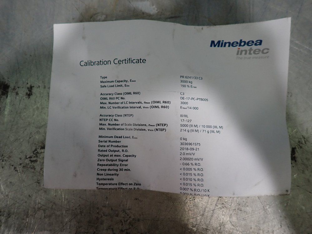 Minebea Intec Load Cell - Pr 6241/33 C3