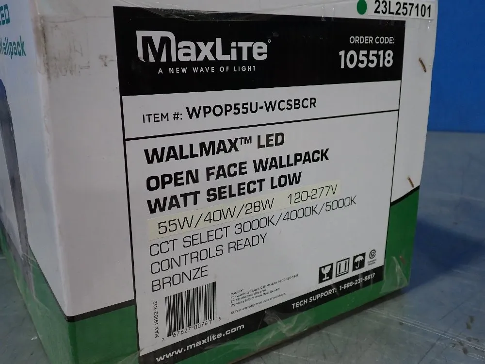 Maxlite 55/40/28 Watts Led Open Face Light - Wp0p55u-wcsbcr