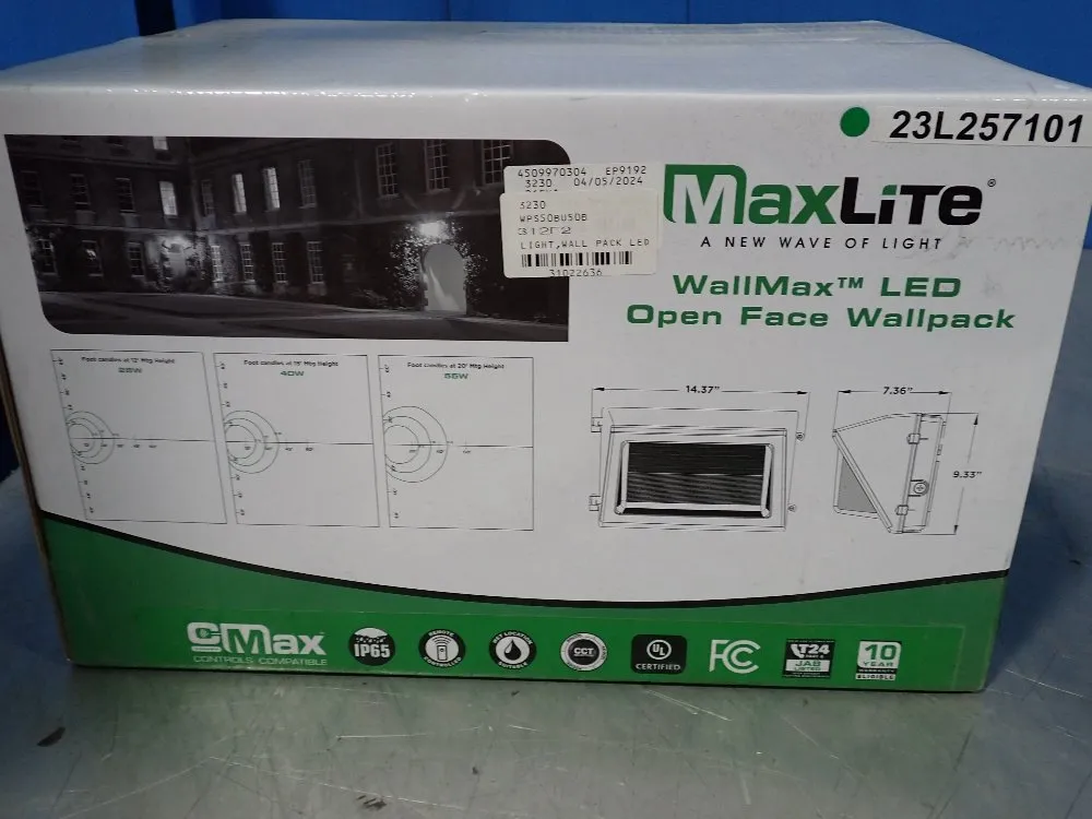 Maxlite 55/40/28 Watts Led Open Face Light - Wp0p55u-wcsbcr