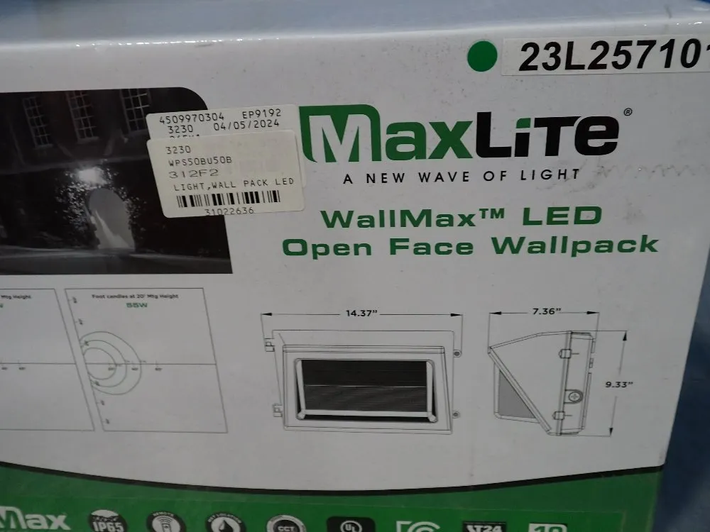 Maxlite 55/40/28 Watts Led Open Face Light - Wp0p55u-wcsbcr