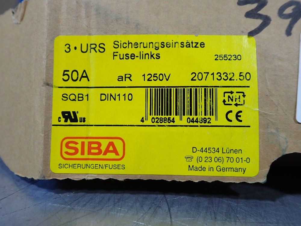 Siba 50 Amp 3 Fuses - 2071332.50