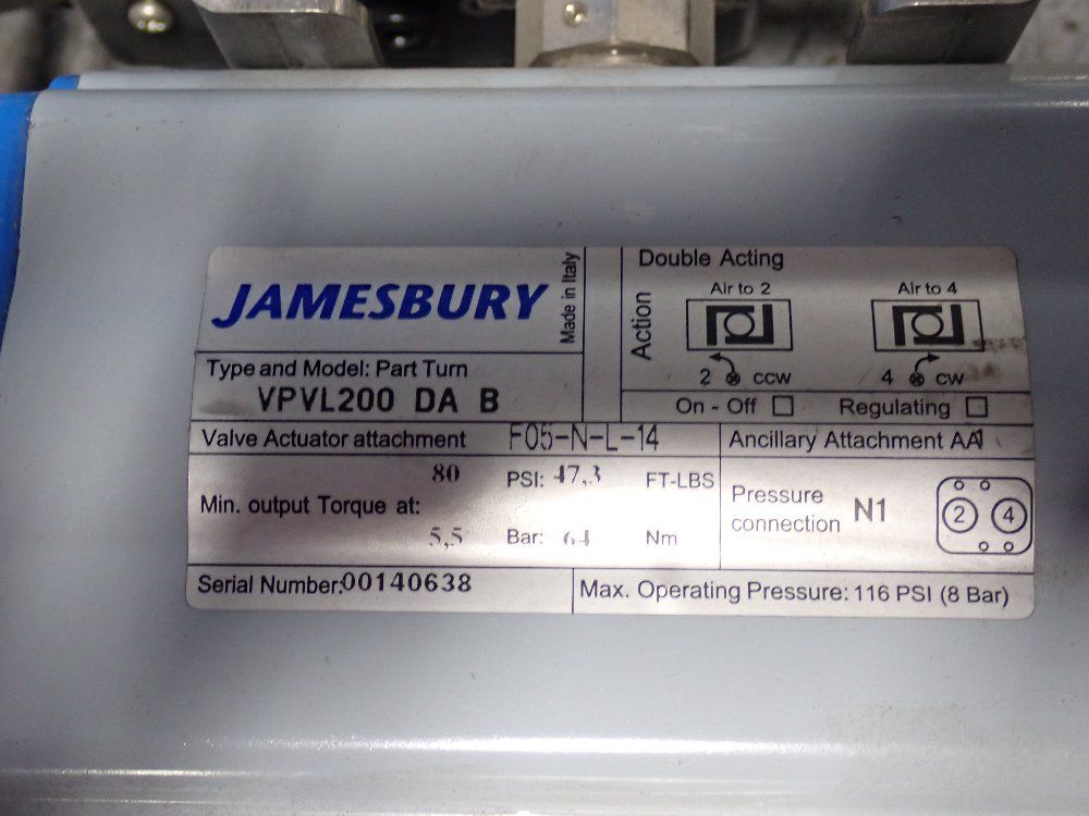 Jamesbury Pneumatic Actuator - Vpvl200 Da B