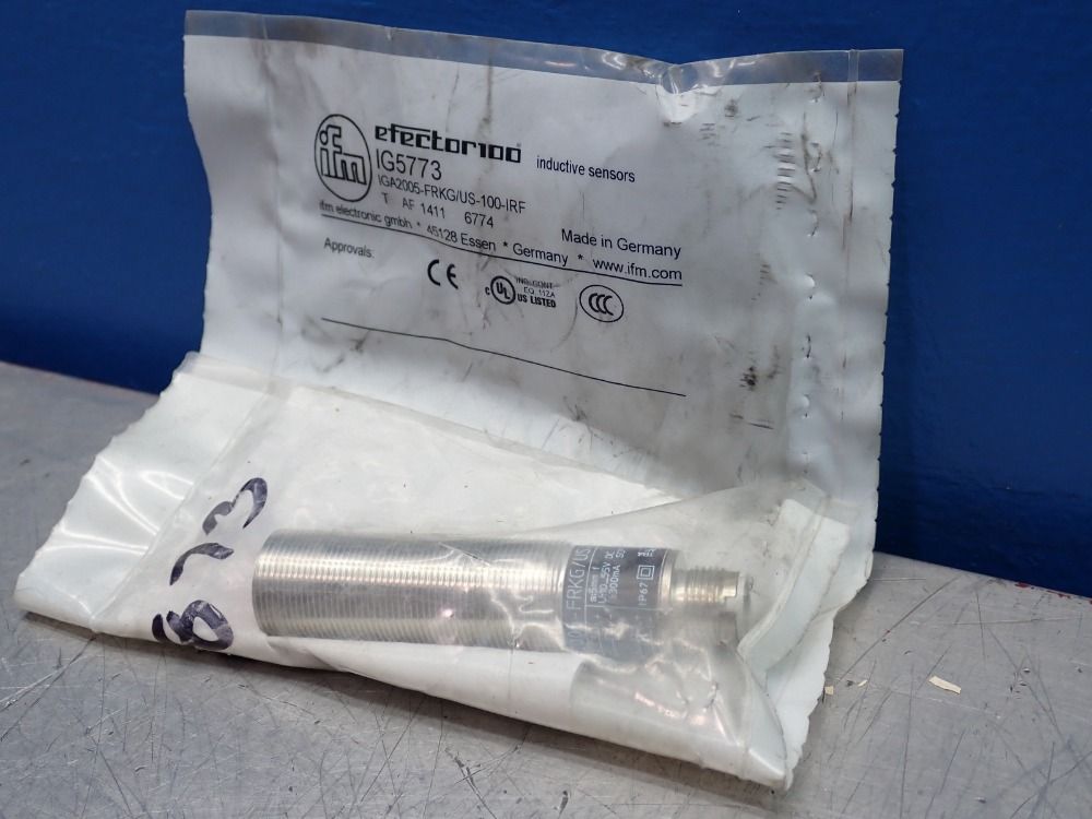 Efector Ifm Inductive Sensor, M12 Connector - Iga2005-frkg/us-100-irf Rt-ig5773