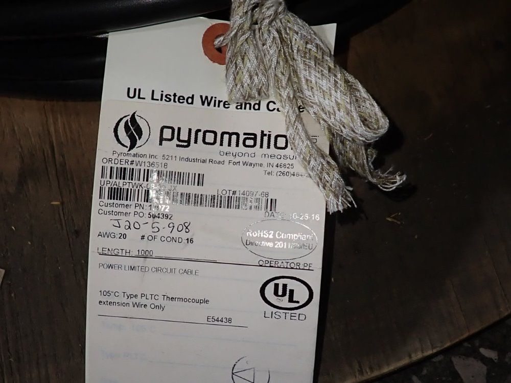 Pyromation 1000 Ft Cable - J20-5-908