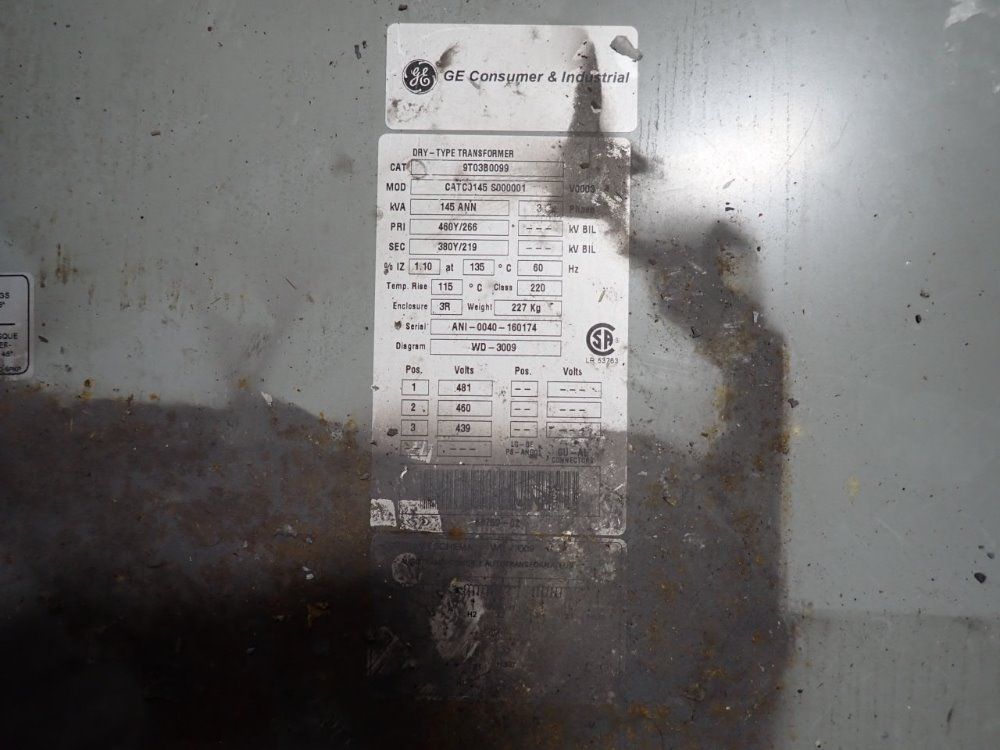 General Electric 145 Kva Transformer - 9t03b0099