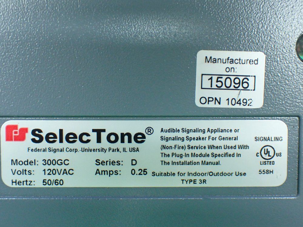 Federal Signal Selectone Amplified Speaker - 300gc