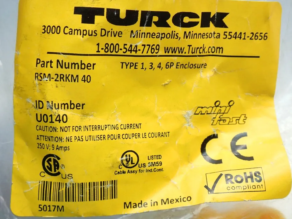 Turck Minifast T-connection Splitter, 4pcs - Rsm-2rkm40