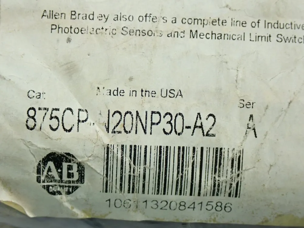Allen Bradley 20mm Sensing Distance Proximity Switch - 875cp-n20np30-a2