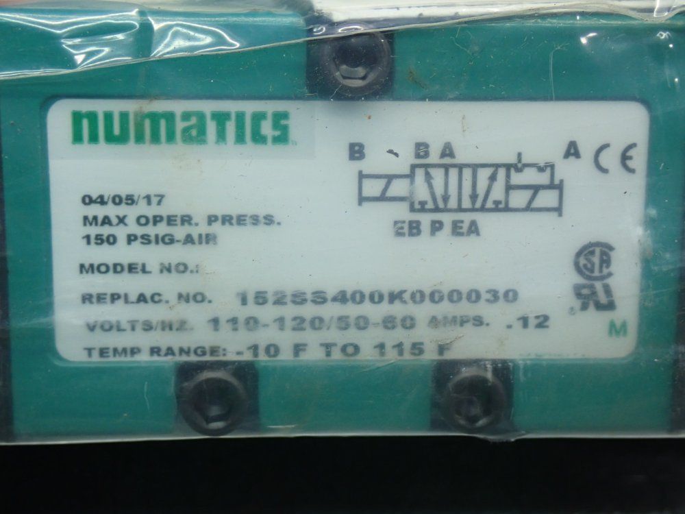 Numatics 14-150psi Solenoid Air Control Valve - 152ss400k000030