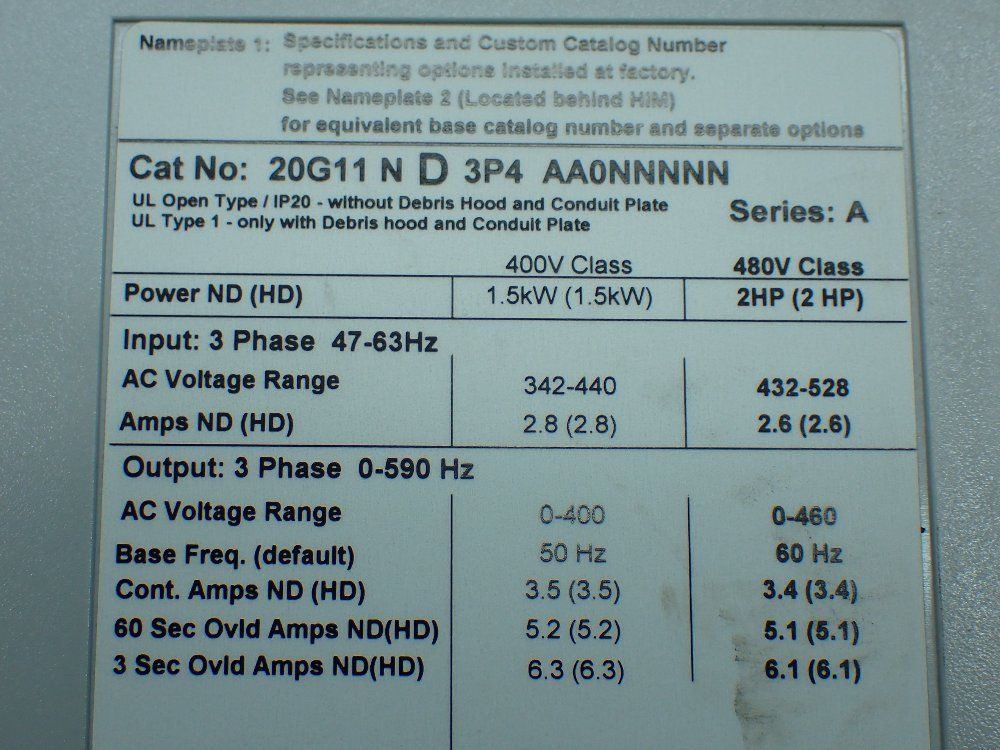 Allen-bradley Powerflex 755 Ac Servo Drive - 20g11nd3p4aa0nnnnn
