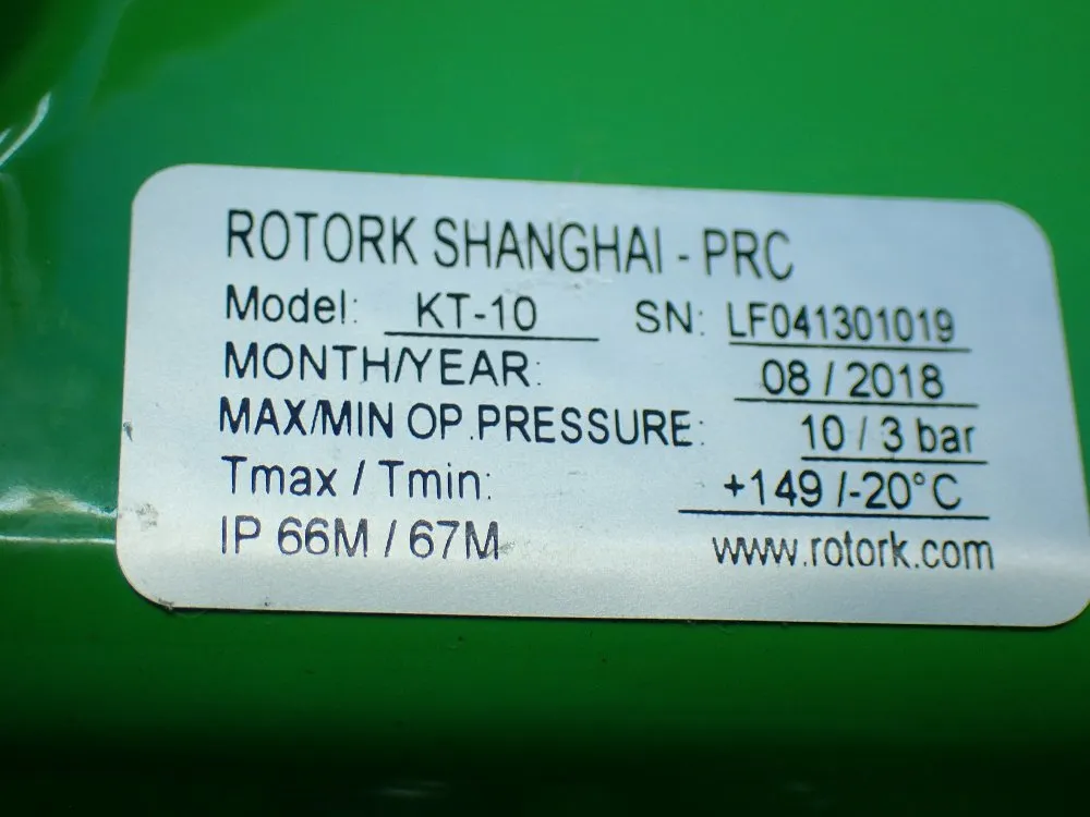 Rotork Shanghai 10/3bar K-tork Actuator Unit - Kt-10