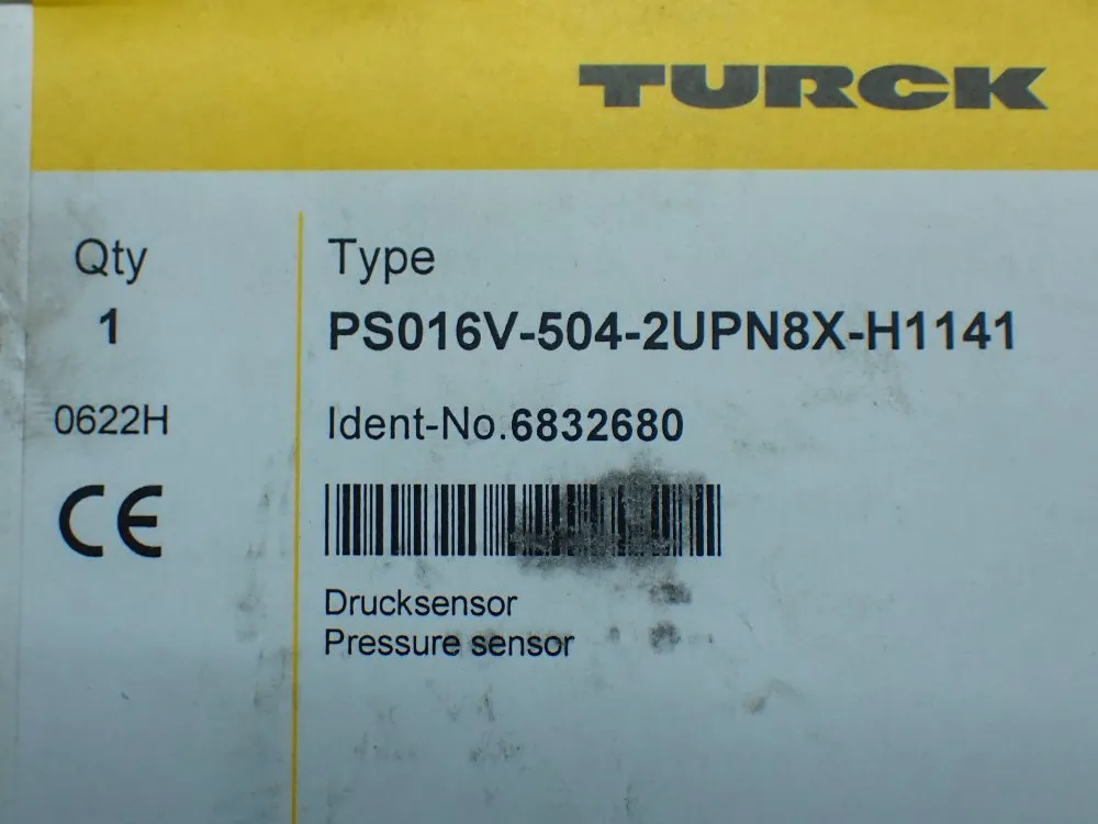 Turck Pressure Sensor With Analogue Output - Ps016v-504-2upn8x-h1141