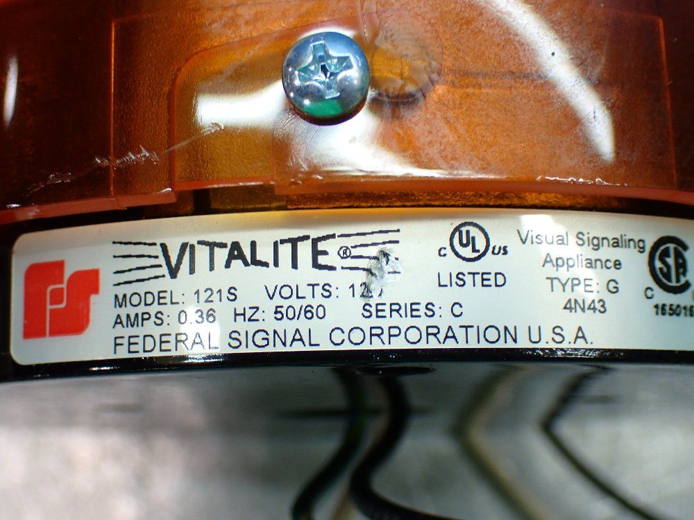 Federal Signal Vitalite Rotating Orange Warning Light - 121s