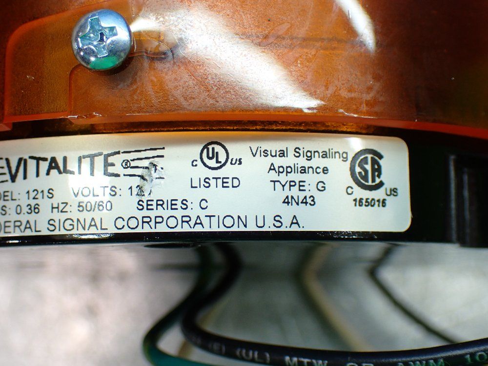 Federal Signal Vitalite Rotating Orange Warning Light - 121s