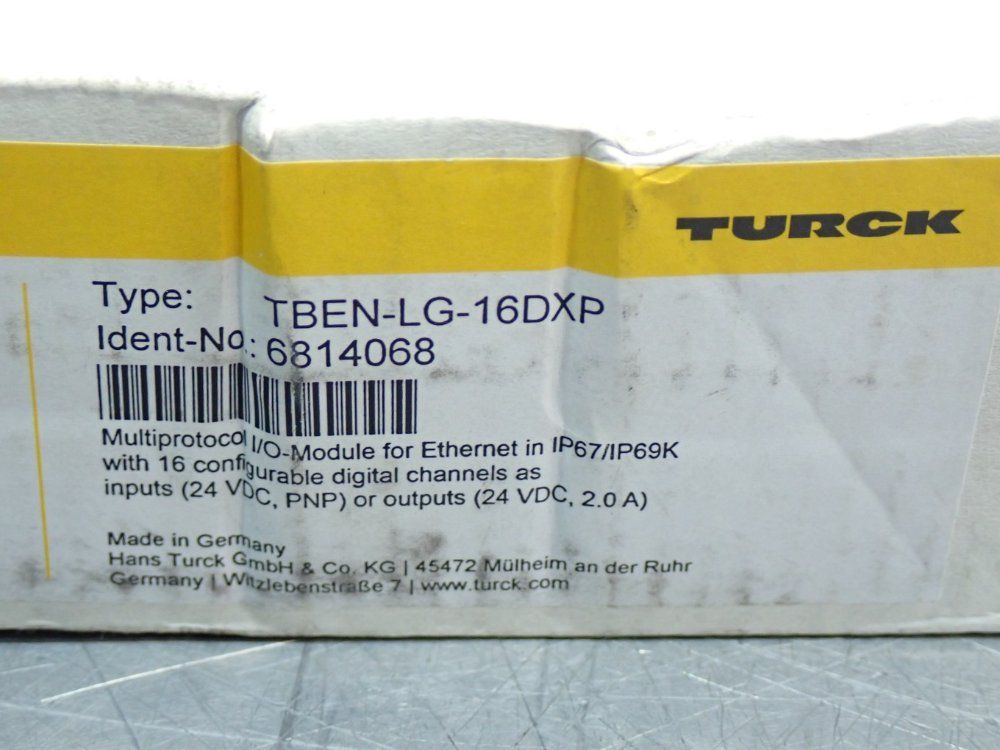 Turck 10/100mbps Multiprotocol Block I/o Module - Tben-lg-16dxp