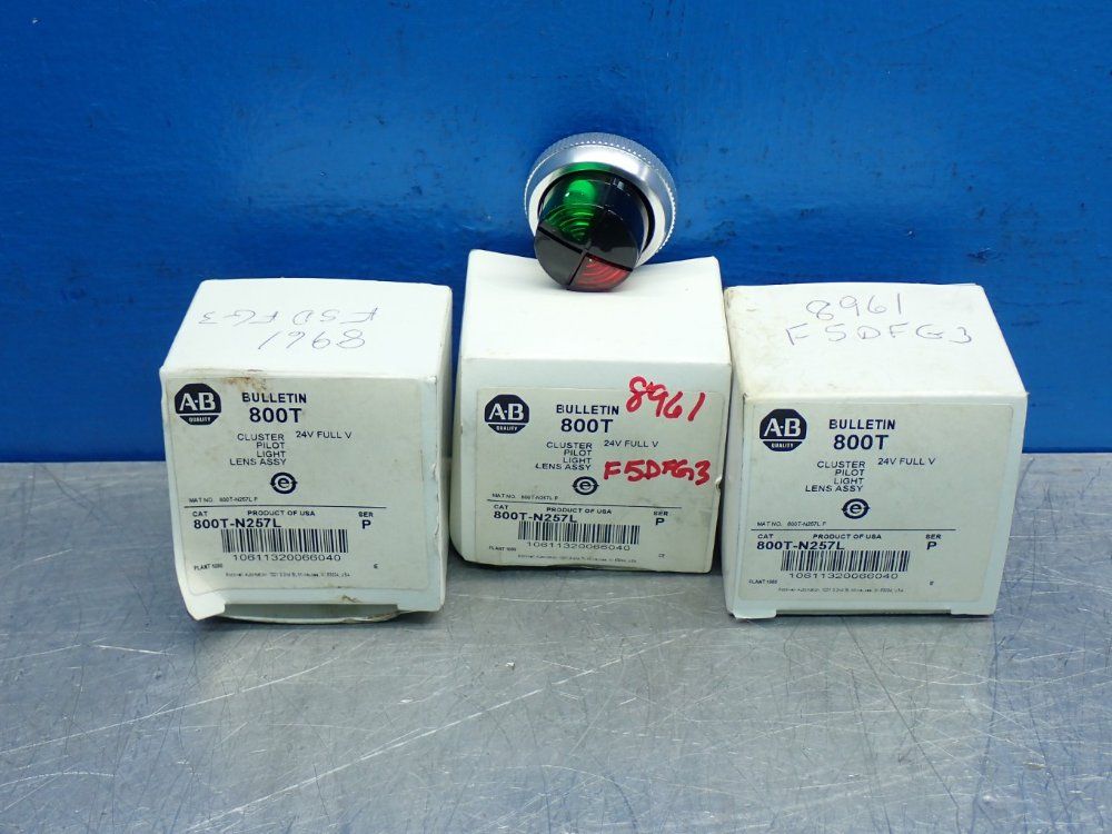 Allen Bradley 30mm Cluster Pilot Light ,3pcs - 800t-n257l