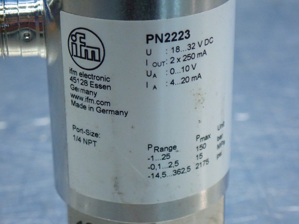 Ifm 10mpa. 100bar. 1450psi Pressure Sensor - Pn2223