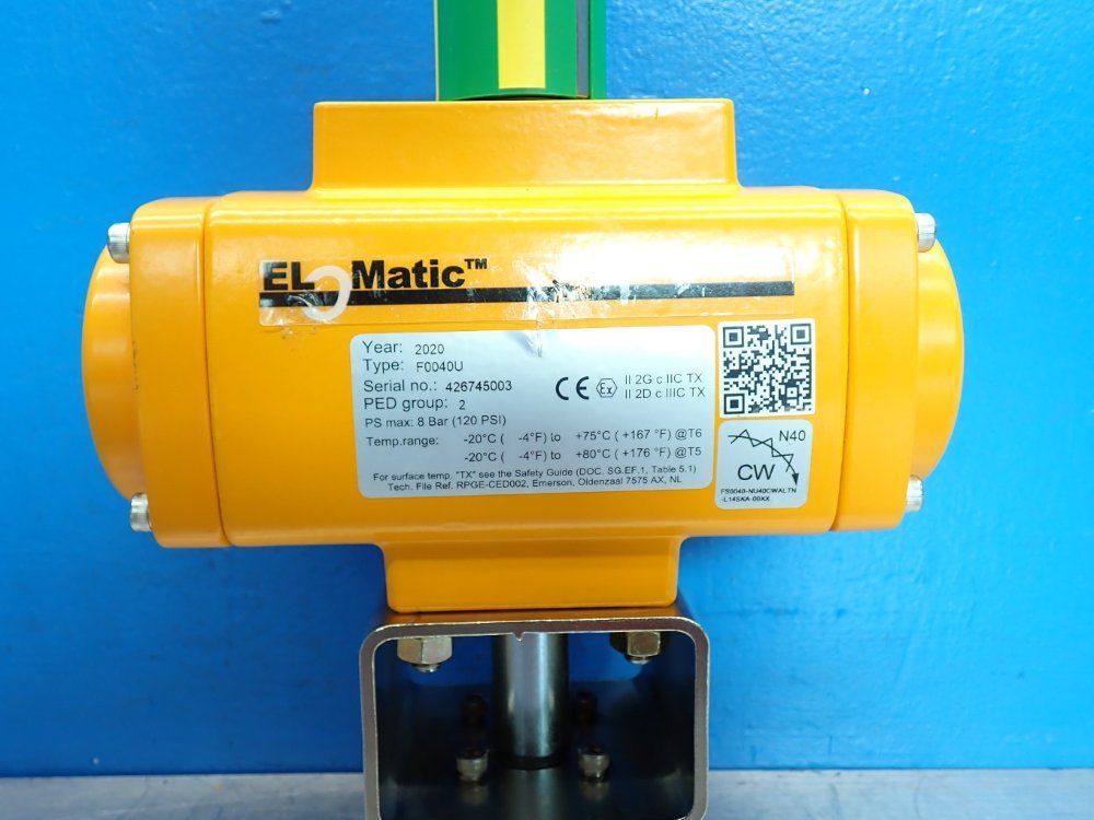 Elomatic 120psi Elo-matic F-series Rack & Pinion Pneumatic Valve Actuator - F0040u