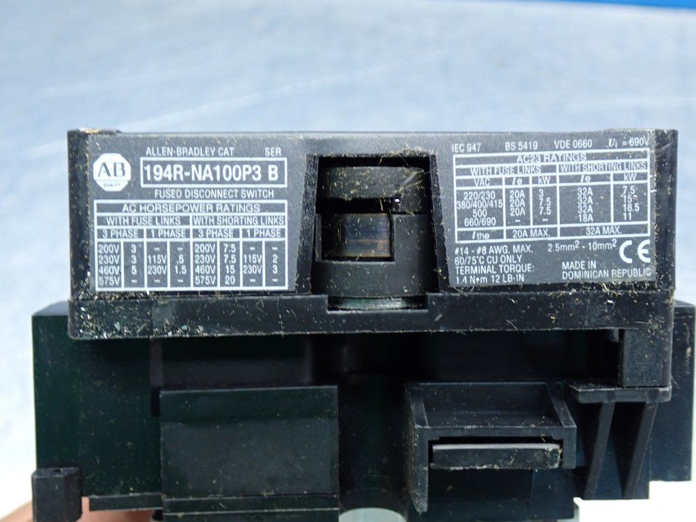 Allen Bradley Disconnect Switch - 194r-na100p3