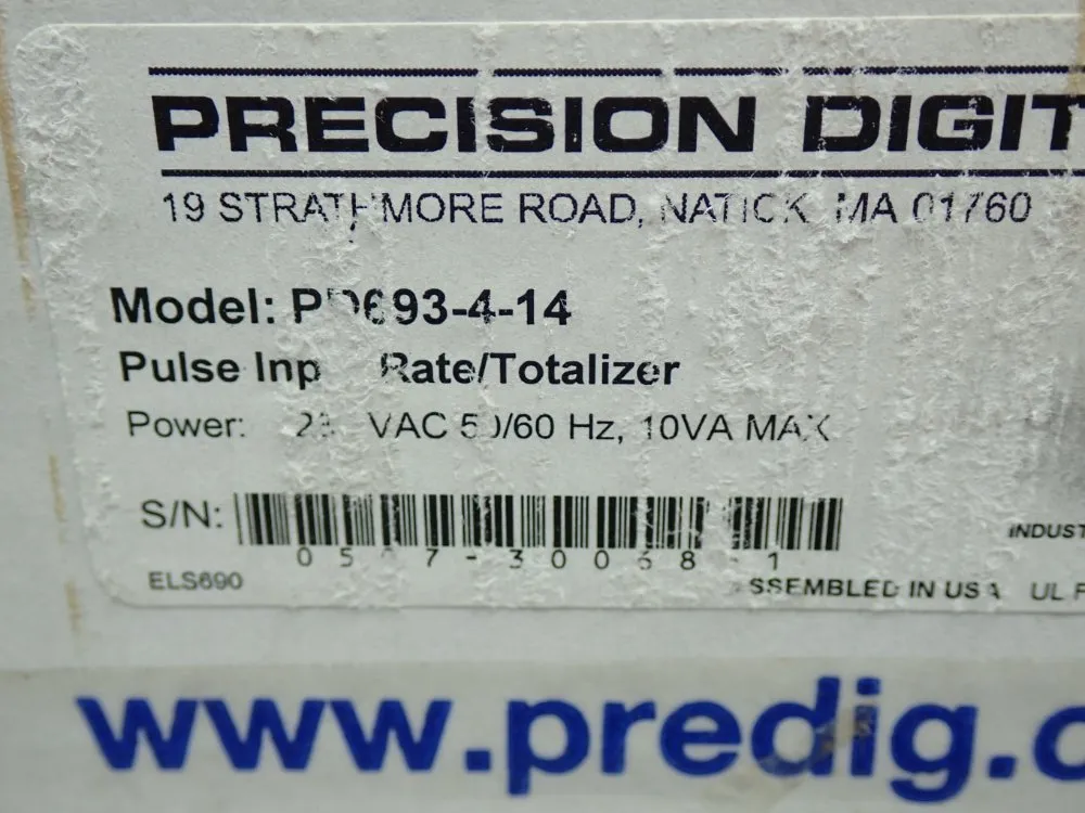 Precision Digital Digital Totalizer Unit - Pd693-4-14