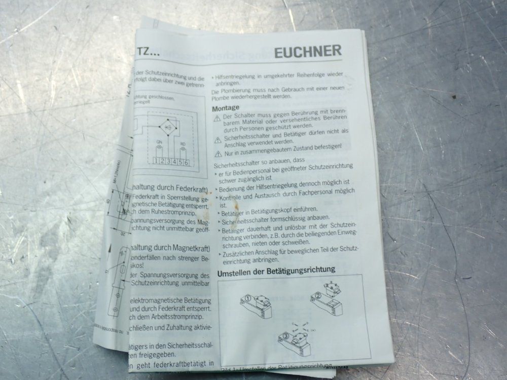 Euchner Tz-series Mechanical Interlock Safety Switch - Tz1le024bha-c1903