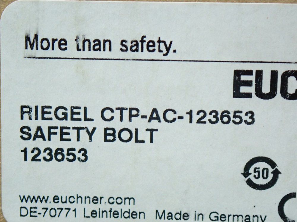 Euchner Ctp, Cta Steel Safety Switch Bolt - Riegelctp-ac-123653