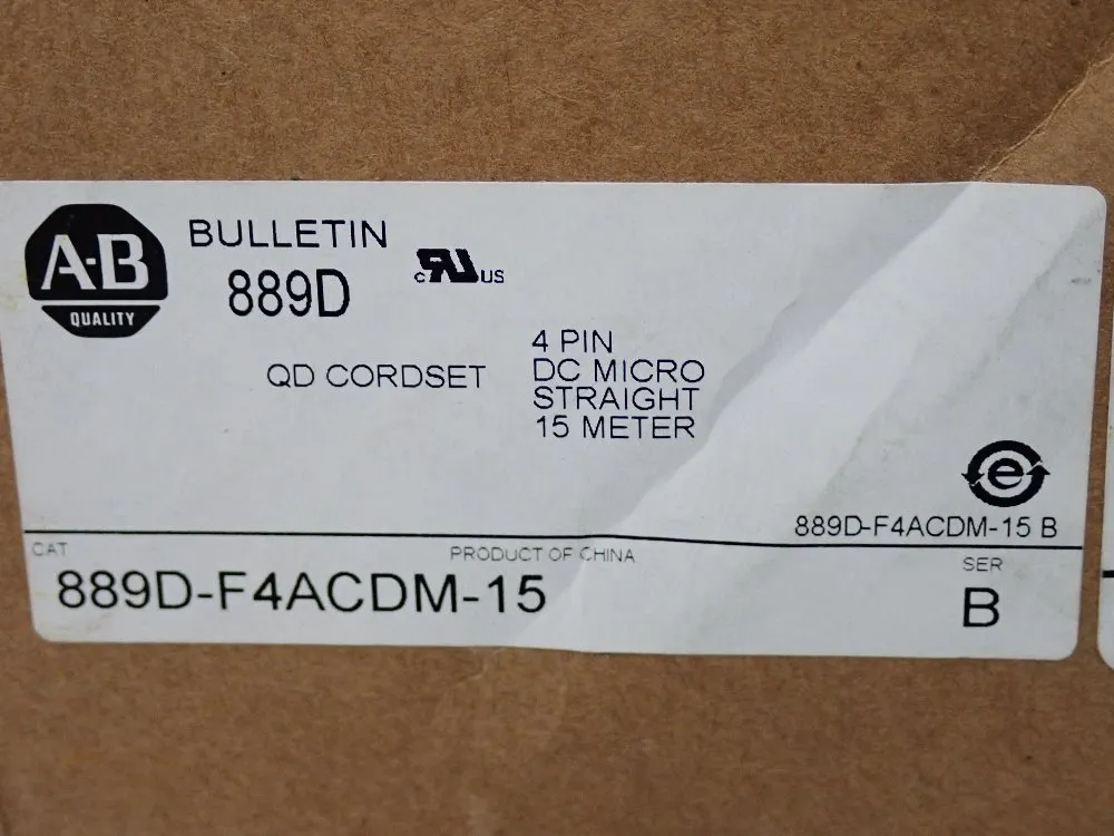 Allen Bradley 4 Pin Dc Micro Cord Set - 889d-f4acdm-15