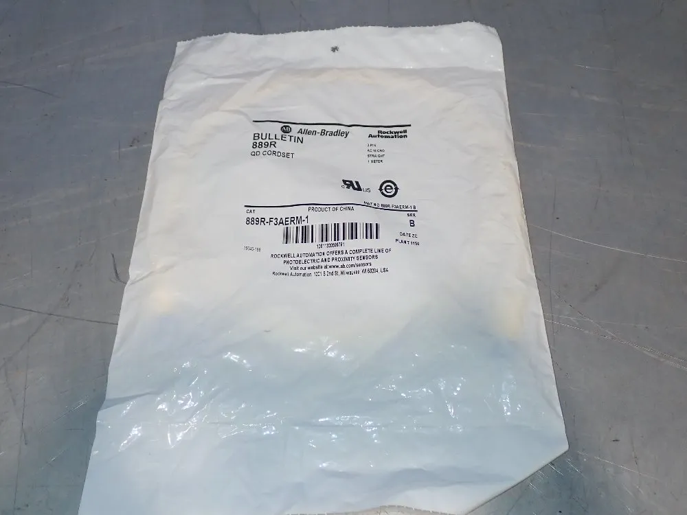 Allen Bradley 3 Pin Ac Micro Qd Cordset - 889r-f3aerm-1