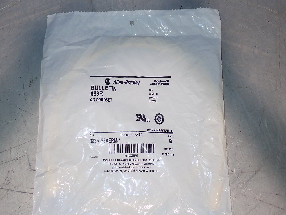Allen Bradley 3 Pin Ac Micro Qd Cordset - 889r-f3aerm-1
