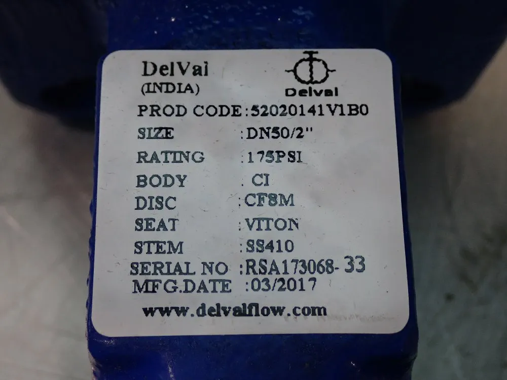 Delval 2" Valve - 52020141v1b0