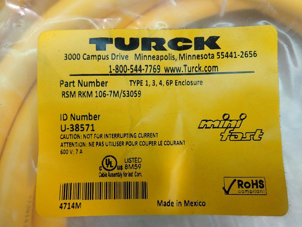 Turck Cord Set - Rsm Rkm 106-7m/s3059