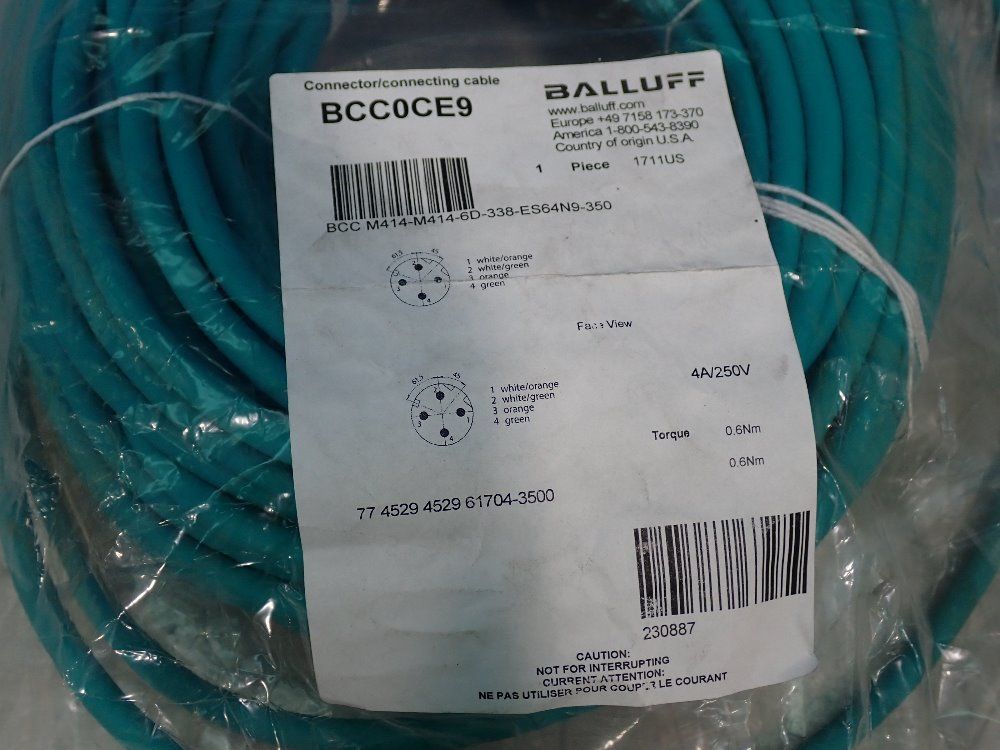 Balluff Cord Set - Bcc M414-m414-6d-338-es64n9-350