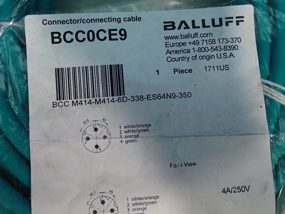 Balluff Cord Set - Bcc M414-m414-6d-338-es64n9-350
