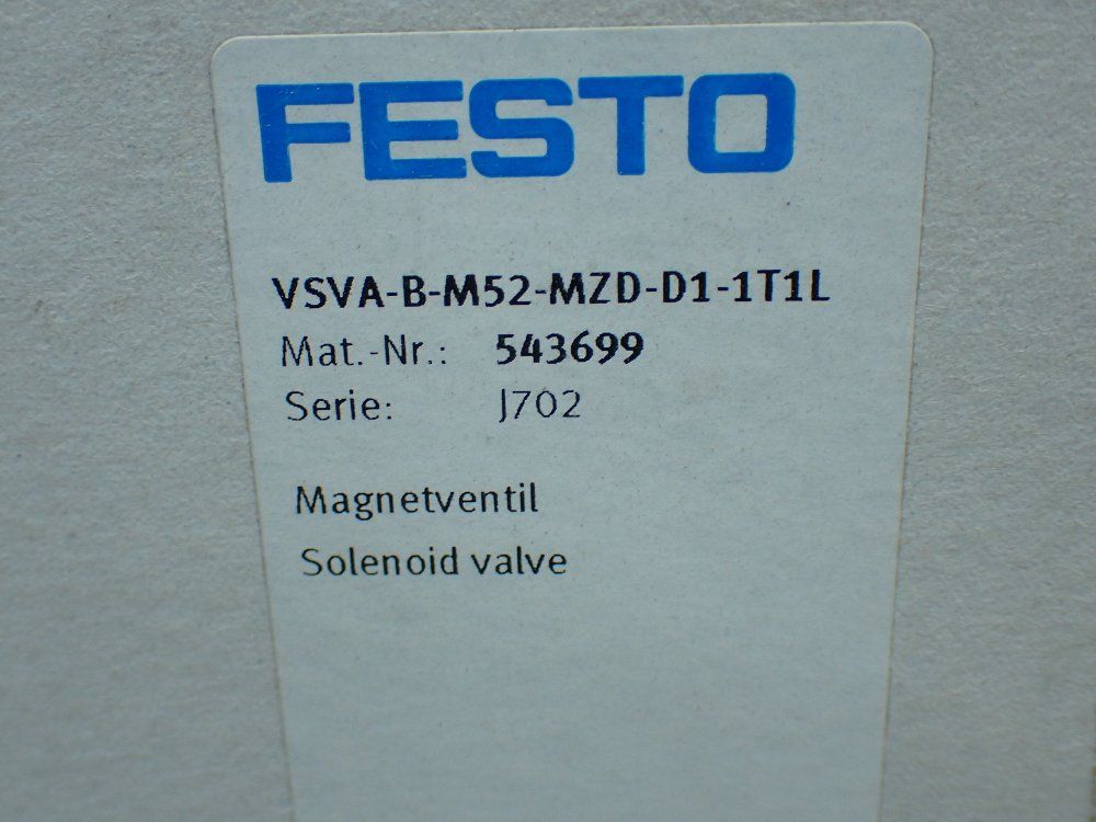 Festo 543699 Pneumatic Solenoid Valve - Vsva-b-m52-mzd-d1-1t1l