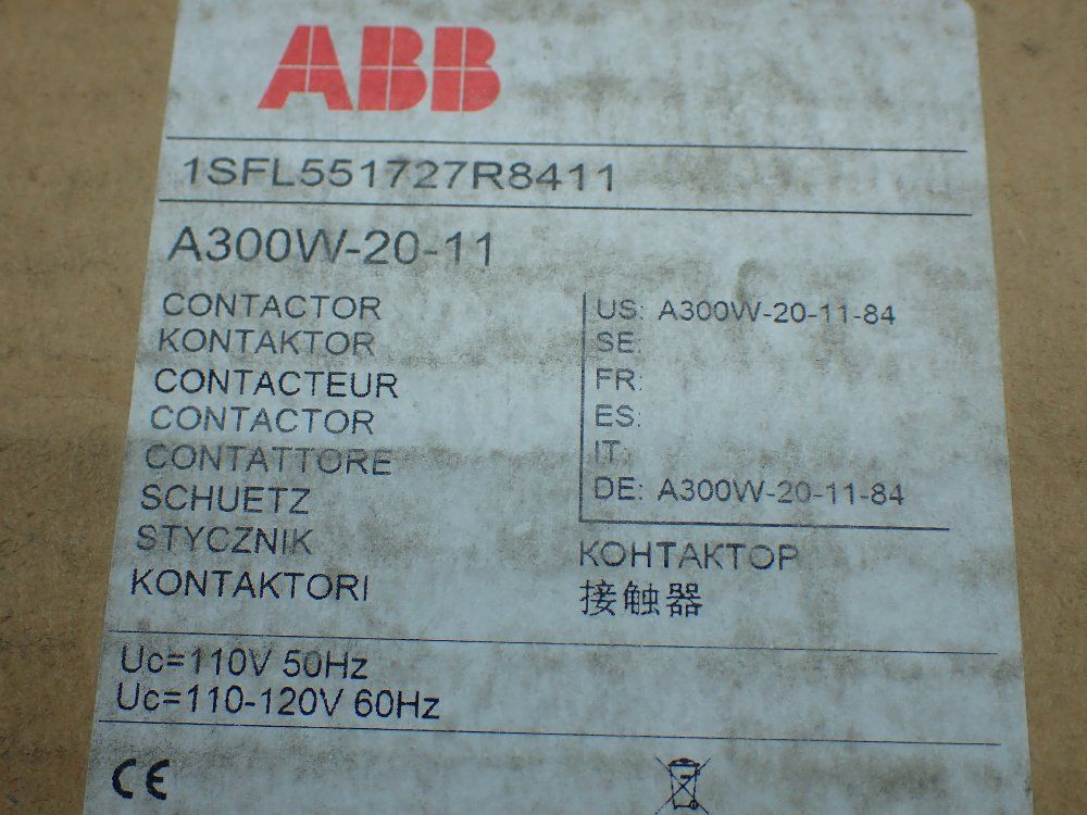 Abb Contactor A300w-20-11 - 1sfl551727r8411