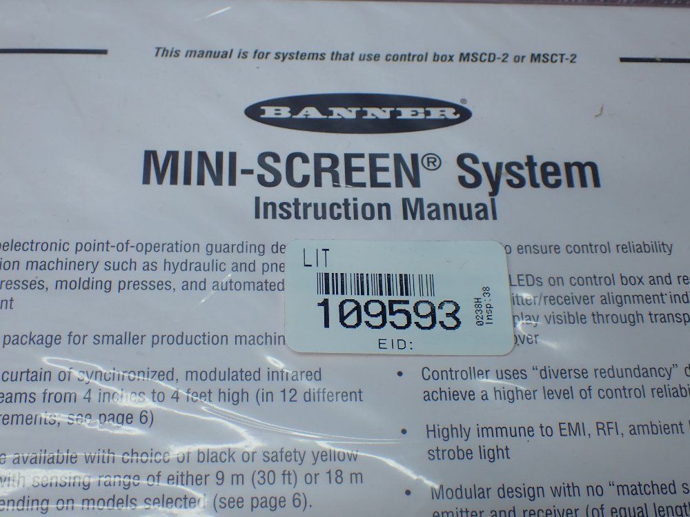 Banner Mini-screen Control Box. - Msct-2t3-02896