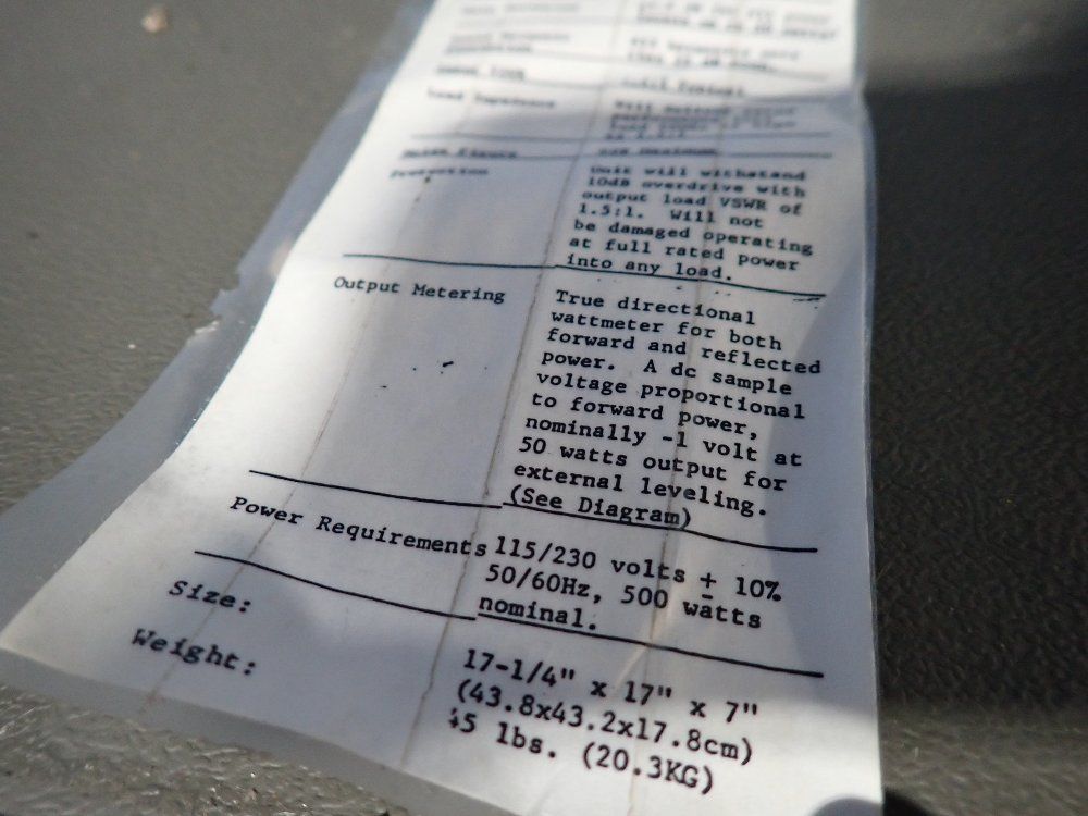 Ailtech 5020 Broadband Power Aplifier - 5020