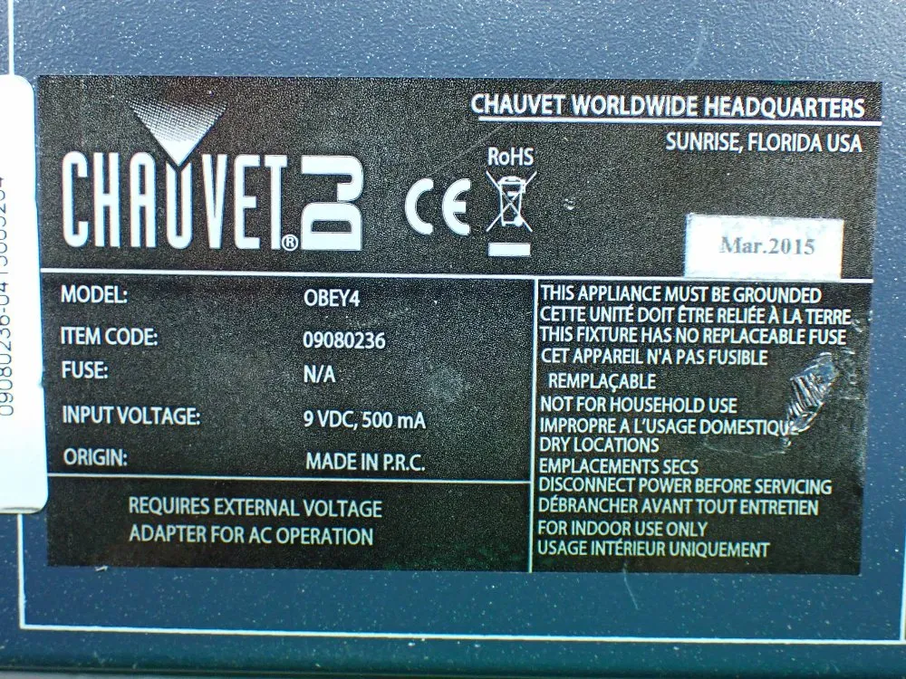 Chauvet Compact Dj Dmx Led Lighting Controller - Obey4