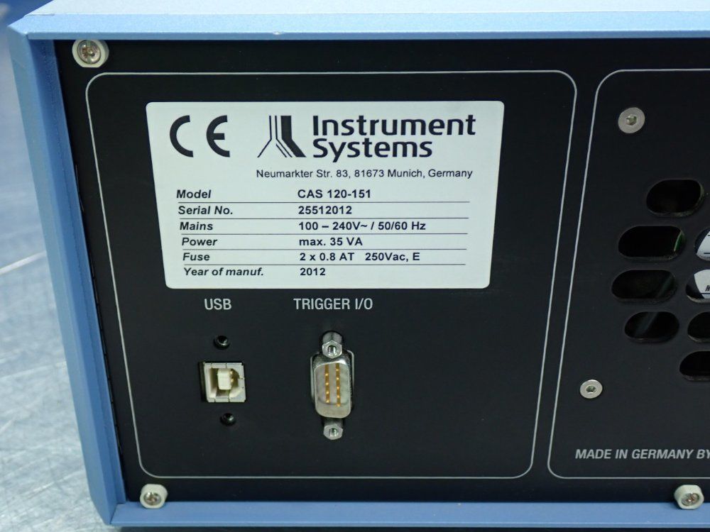 Instrument Systems Array Spectrometer Spectroradiometer Unit - Cas120-151