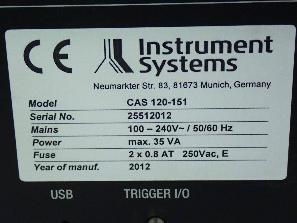 Instrument Systems Array Spectrometer Spectroradiometer Unit - Cas120-151