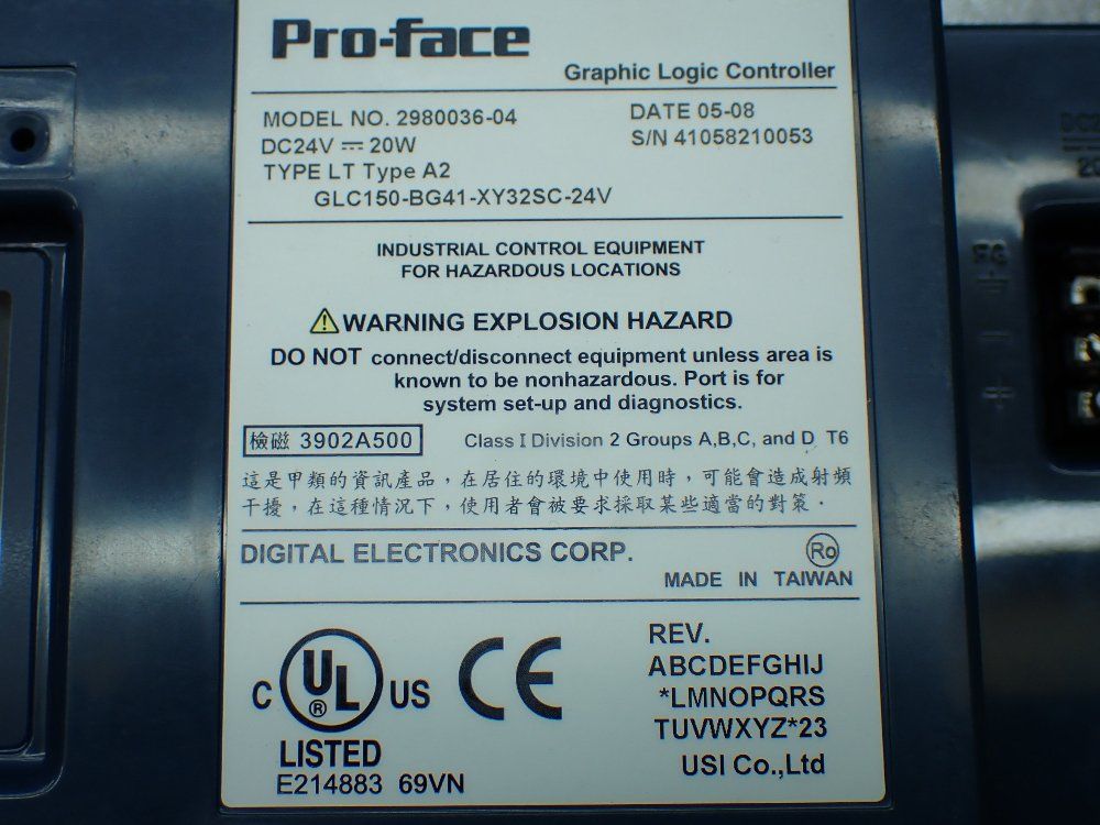 Pro-face Graphic Logic Controller. - 2980036-04