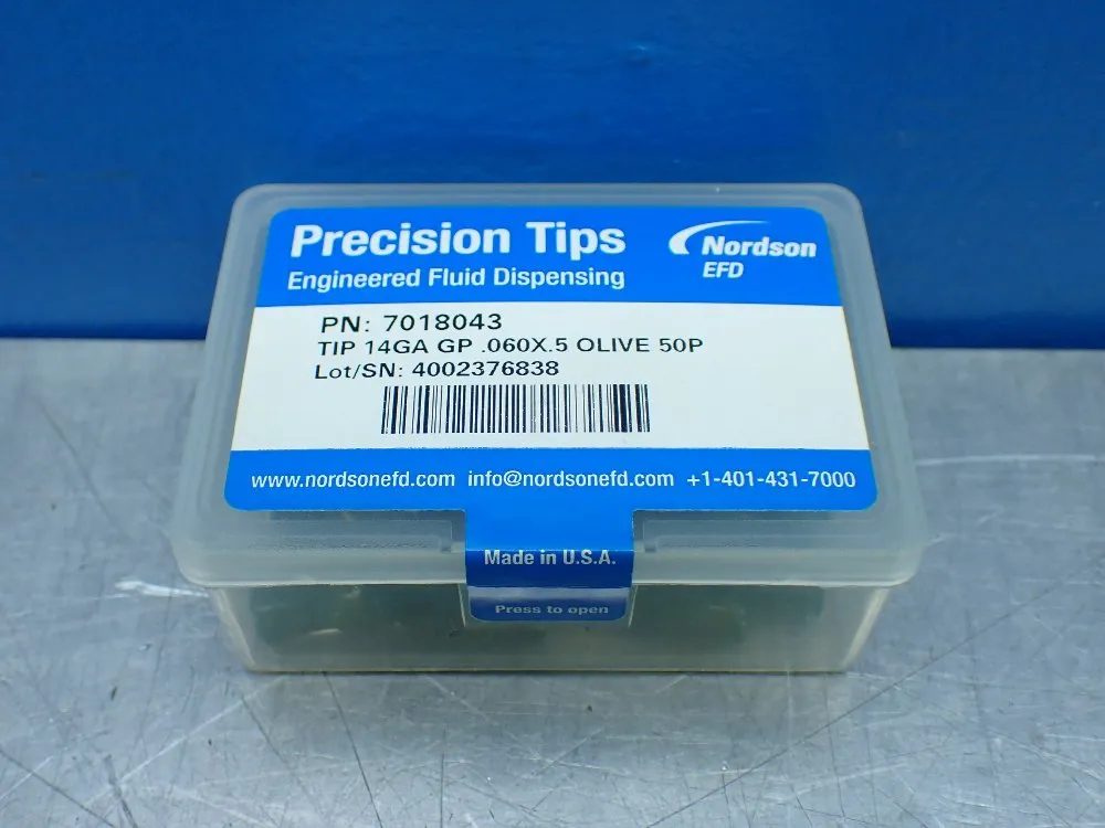 Nordson 14ga Gp0.060x.5 Olive 50 Precision Fluid Dispensing Tips - 7018043