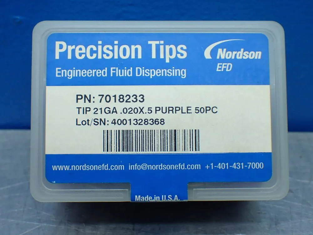 Nordson 21ga 0.020x.5 Purple 50 Precision Fluid Dispensing Tips - 7018233