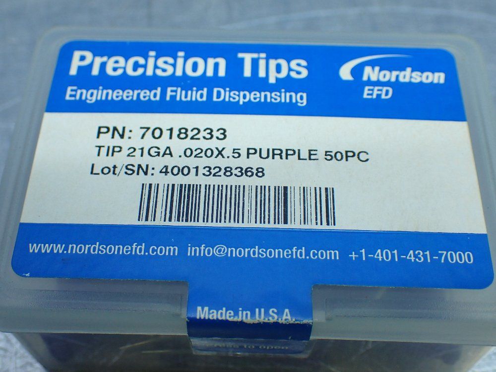Nordson 21ga 0.020x.5 Purple 50 Precision Fluid Dispensing Tips - 7018233