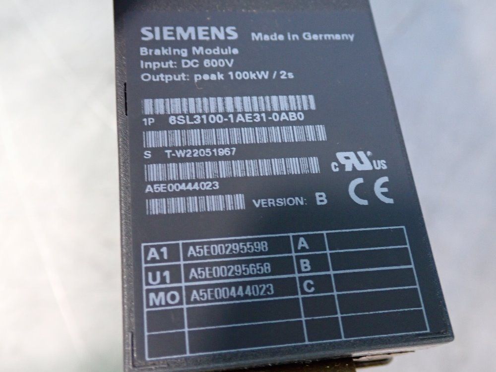 Siemens Braking Module - 6sl3100-1ae31-0ab0