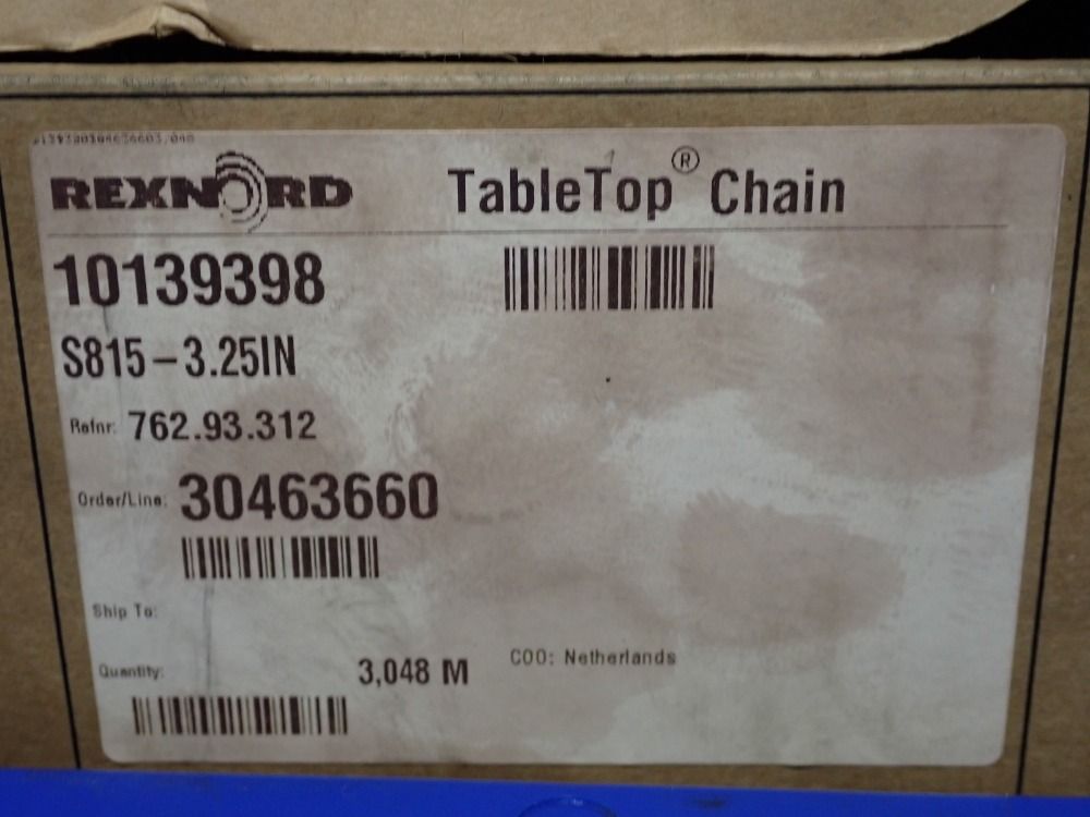 Rexnord Table Top Chains, Qty:3 - 10139398