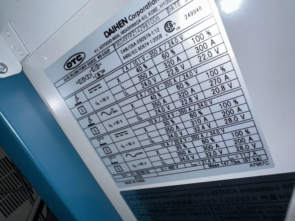 Otc Robotic Welding Cell - Eco-arc 200 Cs