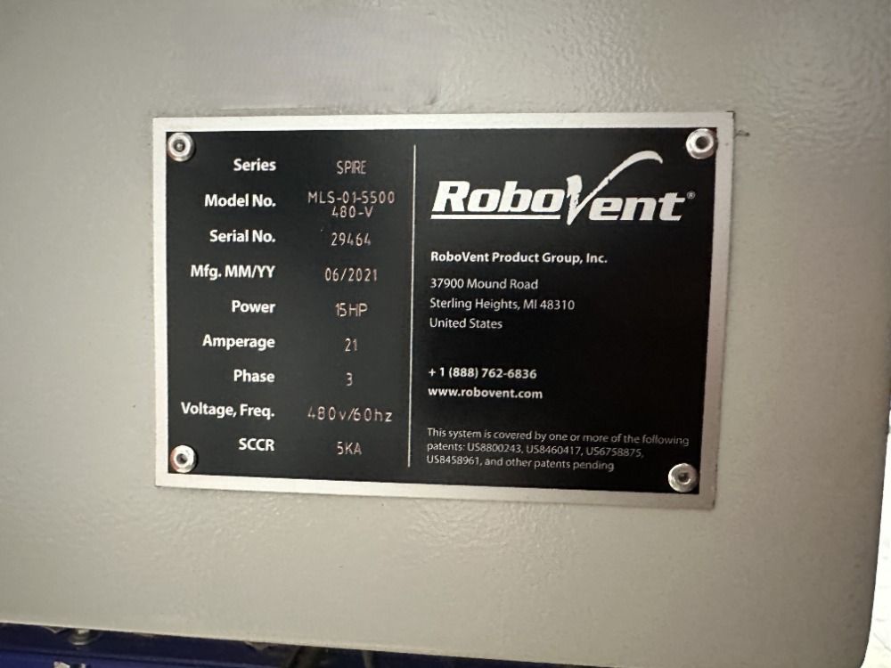 Robovent 15 Hp Dust Collector - Mls-01-5500