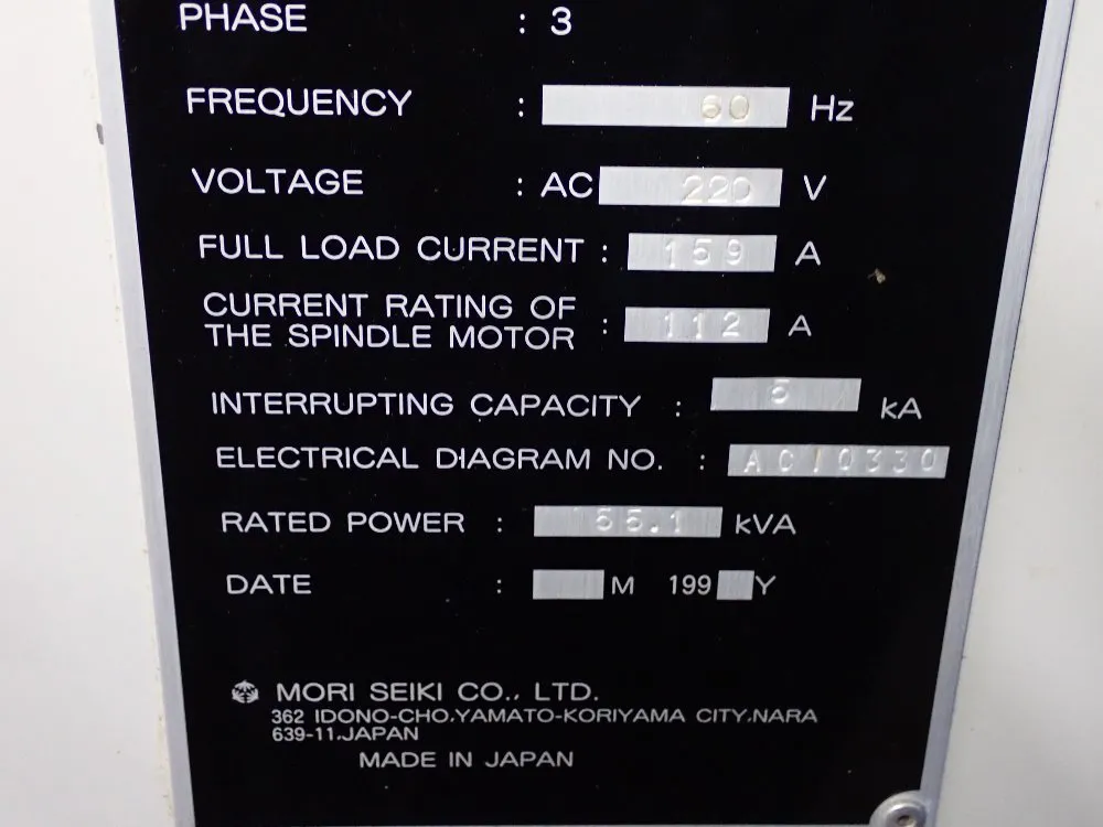 Mori Seiki 23 1/2" X 43" Cnc Vmc - Sv-50/40