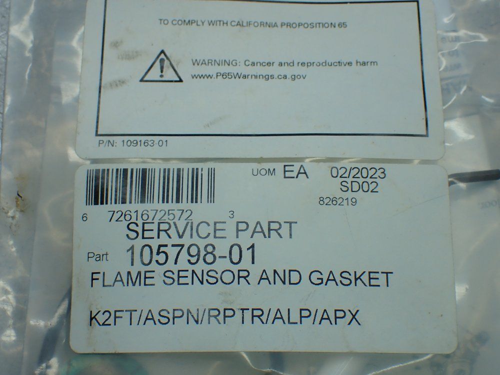 Burnham Flame Sensor Kit W/gasket - 105798-01